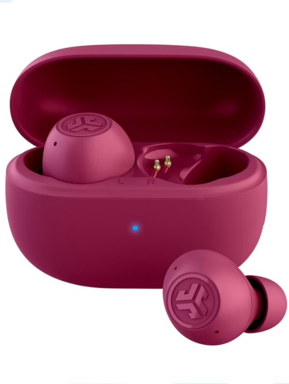 JLab Go Pop ANC True Wireless Earbuds & Charging Case, Fuchsia, Active Noise Can